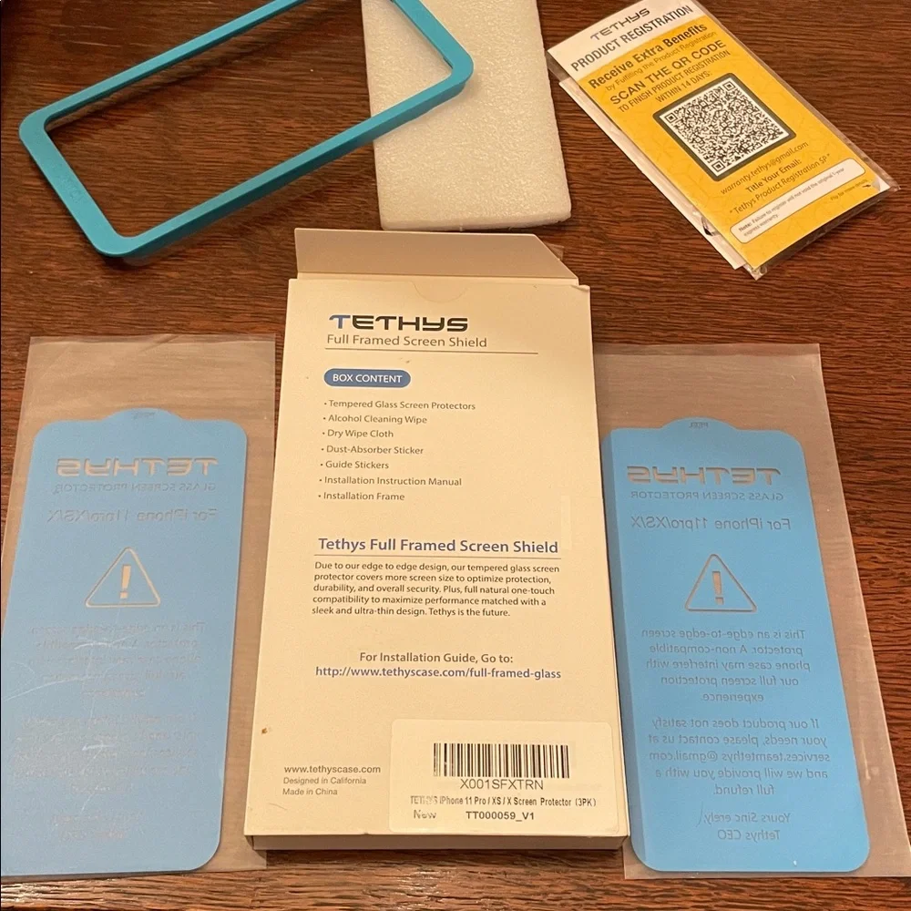 TETHYS glass screen shields for iPhone 11 Pro/XS/X *2-pack*
